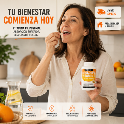 TOPLUX™ Nutrition – Vitamina C Liposomal de Alta Potencia, Fórmula Sin GMO, Protección Inmune y Energía Diaria