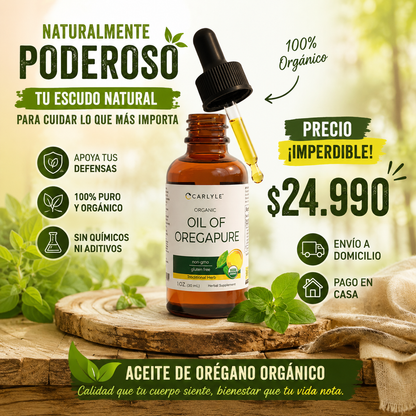 OIL OF OOregaPure™ – Aceite de Orégano Orgánico, Antibacteriano Natural, Refuerzo Inmune y Sin GMO ni GlutenREGANO