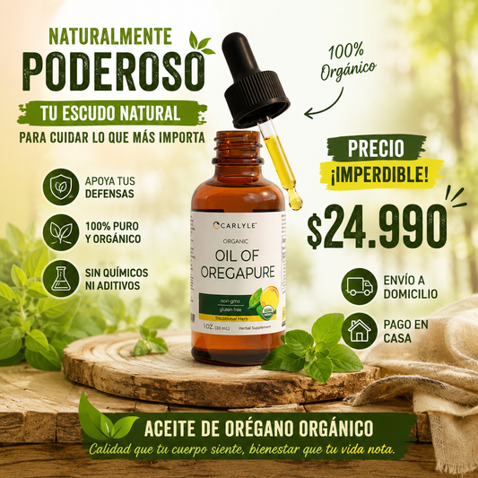 OIL OF OOregaPure™ – Aceite de Orégano Orgánico, Antibacteriano Natural, Refuerzo Inmune y Sin GMO ni GlutenREGANO