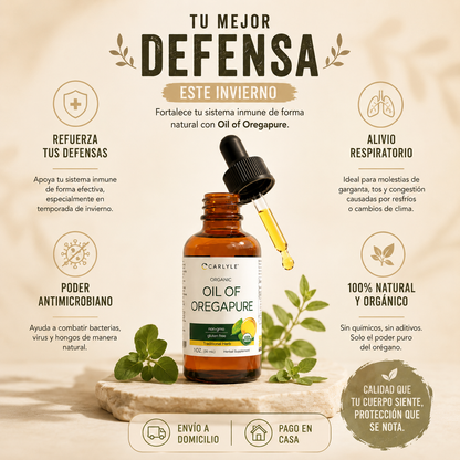 OIL OF OOregaPure™ – Aceite de Orégano Orgánico, Antibacteriano Natural, Refuerzo Inmune y Sin GMO ni GlutenREGANO