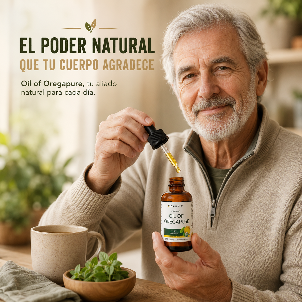 OIL OF OOregaPure™ – Aceite de Orégano Orgánico, Antibacteriano Natural, Refuerzo Inmune y Sin GMO ni GlutenREGANO