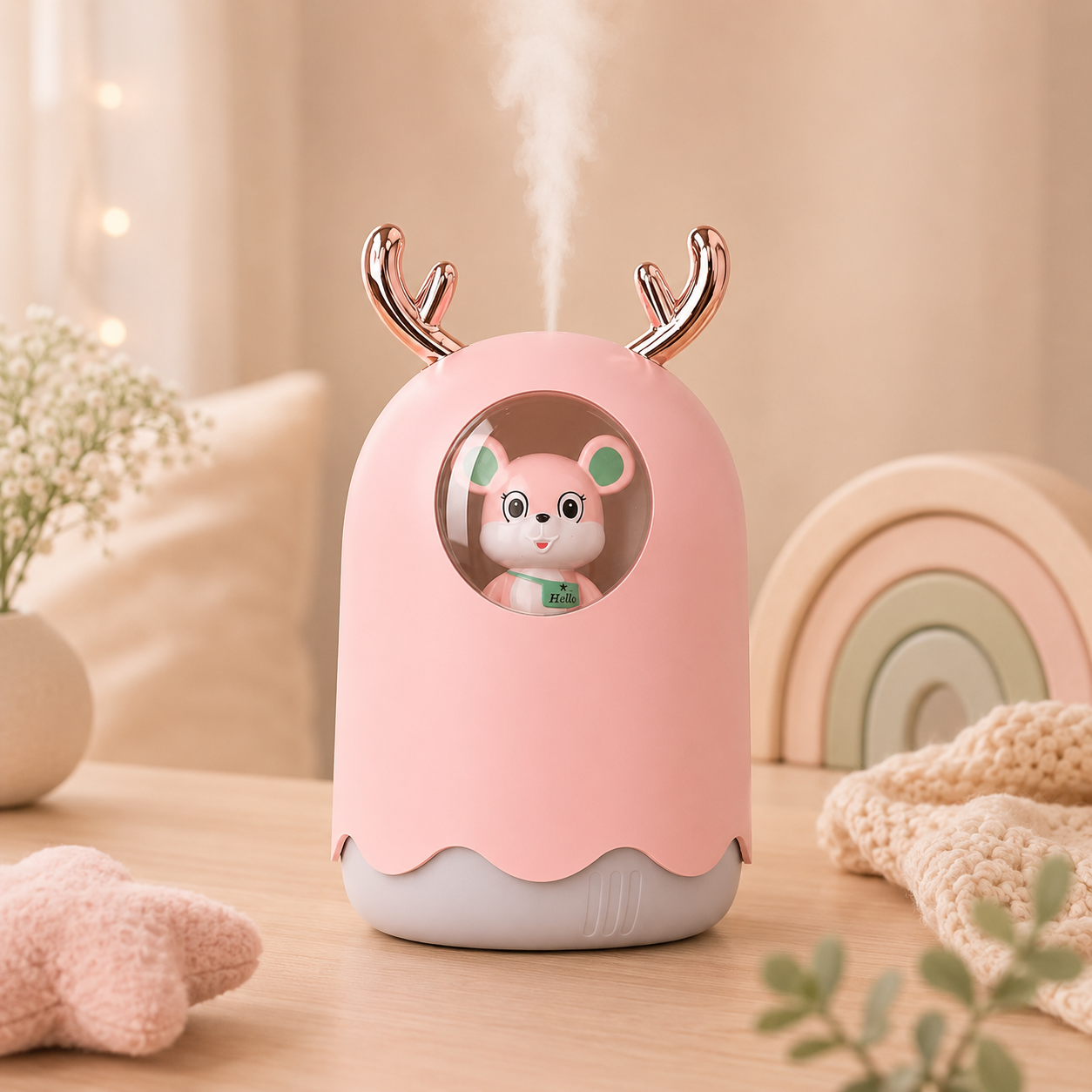 MistyPal™ – Humidificador Decorativo Kawaii con Niebla Fría, Diseño Tierno y Recarga USB Ideal como Regalo